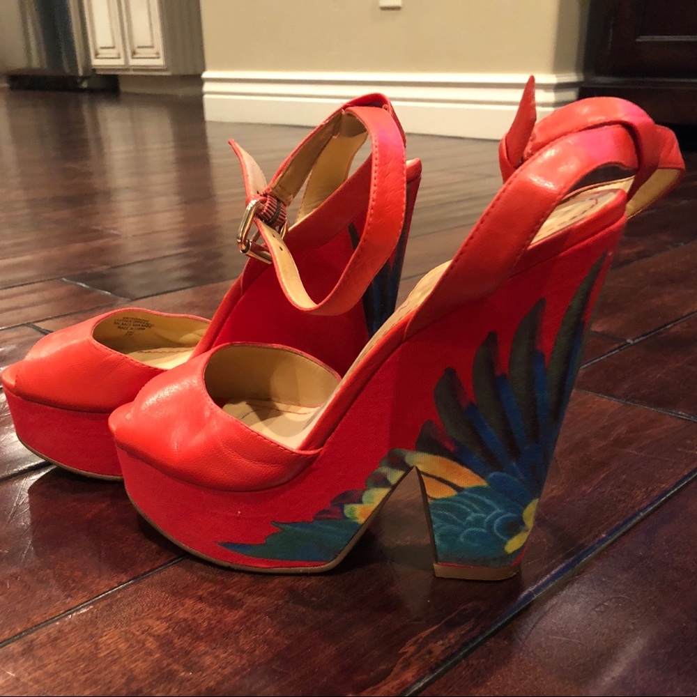 Orange Nine West Platforms